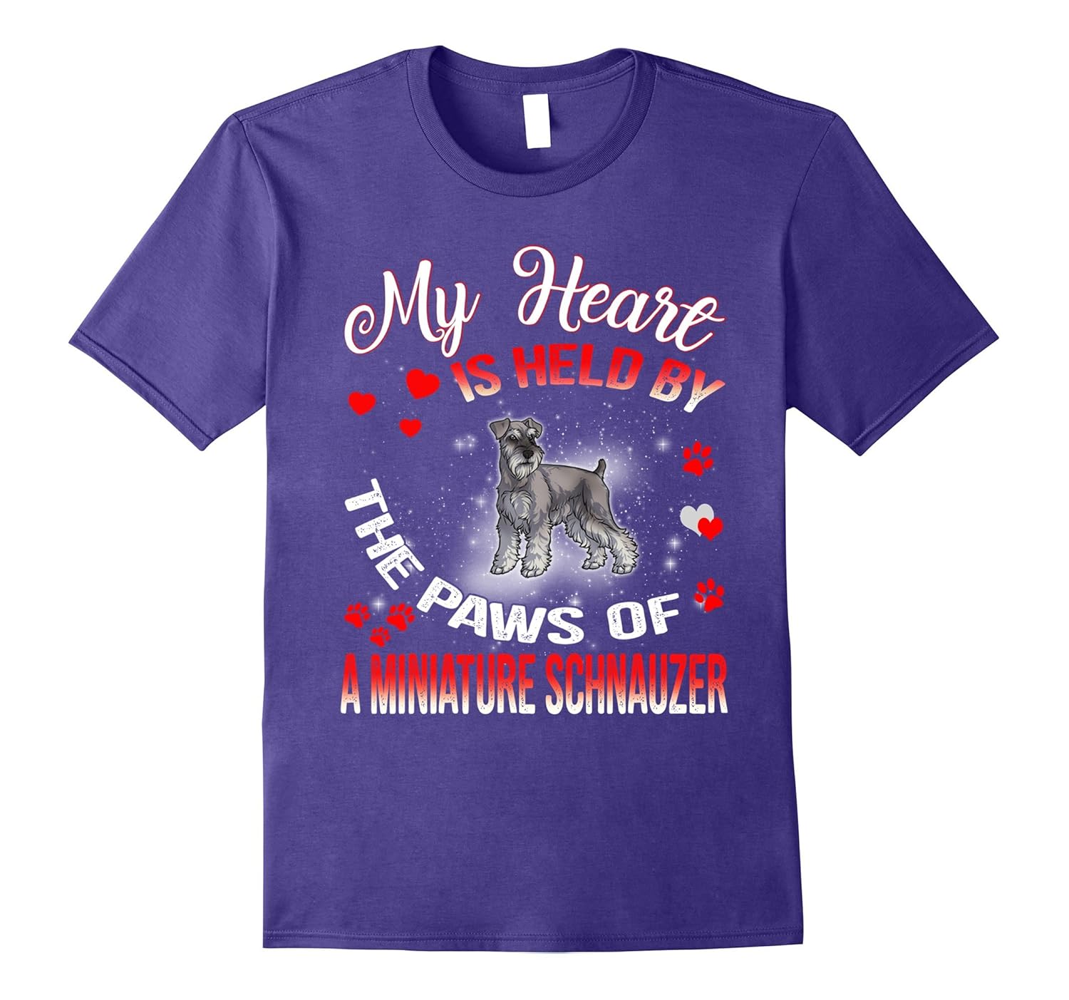 My Heart Is Held By The Paws Of A Miniature Schnauzer Shirt-Rose