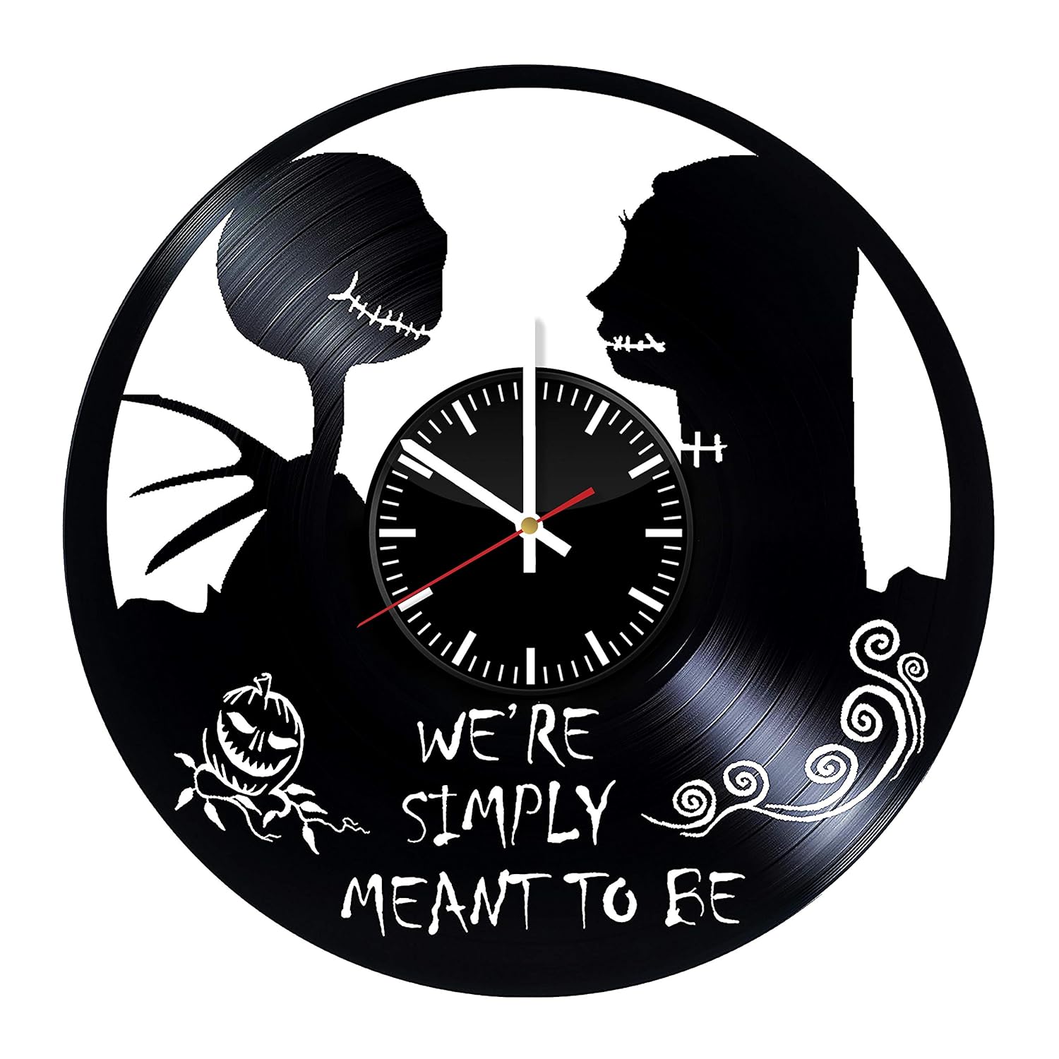 Jack Skellington Vinyl Clock, Jack and Sally Wall Clock, Pumking King