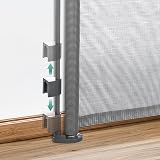 PetHot Retractable Stair Gate 55in Wide 33in Tall One-Handed Operation Gray view 5