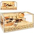 Hamster Cage Chewproof, Large Hamster Cages and Habitats, Openable Top with Acrylic Sheets, Solid Built