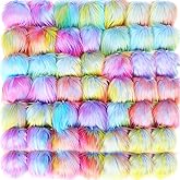 Tatuo 16 Pcs Faux Fur Pom Poms for Hat 4 Inches Large Fluffy Pom Balls for Craft Knitting Beanie Shoe Scarf Bag Pompom Valentine Keychain Charm Winter DIY Accessory (Colorful)