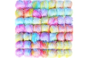 Tatuo 16 Pcs Faux Fur Pom Poms for Hat 4 Inches Large Fluffy Pom Balls for Crafts Knitting Beanies Shoes Scarves Bag Pompoms Keychain Charms Winter DIY Accessories (Colorful)