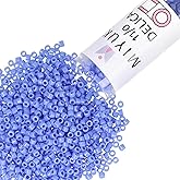 Miyuki Delica Seed Beads – Size 11/0 (1.6 mm), DB0730, Opaque Light Sapphire, 7.2 g, Approx. 1440 Beads, Made in Japan