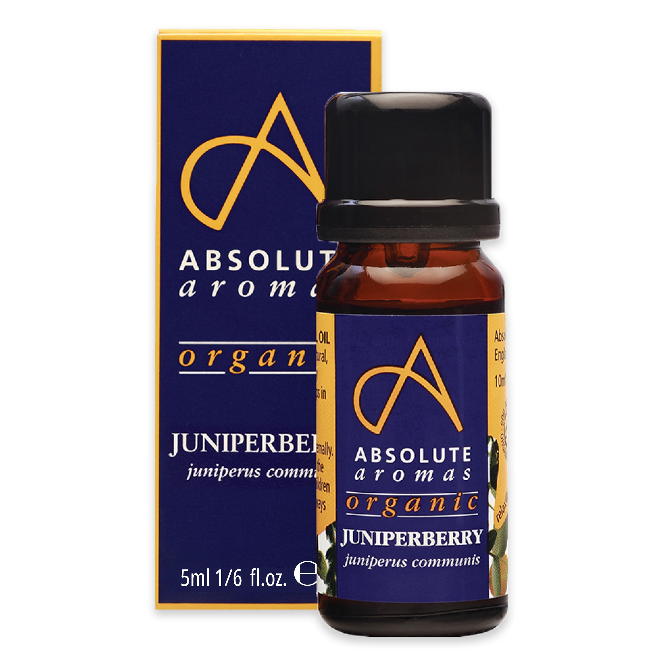 Absolute Aromas Organic Juniperberry Essential Oil 5ml - 100% Pure, Natural, Undiluted, Vegan and Cruelty-Free - for use in Diffusers and Aromatherapy Blends