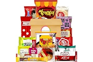 Dagaon Korean Japanese Snack Box 20 Count - Collection of Snacks Including Ramen, Biscuits, Cookies, Pies, Crackers, Chips, Candies and Much More from Japan and Korea. Dagashi Assortments Set.