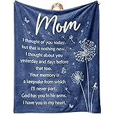 Glydein Memorial Bereavement Gifts for Loss of Mom Mother, Soft Flannel Memorial Blanket for Loss of a Mother Sympathy, Remembrance Condolences Sympathy Gifts Idea in Memory of Mom, 50x60 inches
