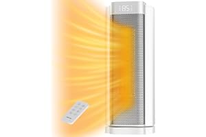 3rd-Gen AEOCKY Space Heater with AI Thermostat, 1500W PTC Electric Heaters for Indoor Use With Remote, 70° Oscillation, Utmost Silence, Safe Portable for Office, Bedroom, Room, Home (White)