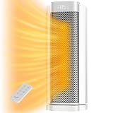 3rd-Gen AEOCKY Space Heater with AI Thermostat, 1500W PTC Electric Heaters for Indoor Use With Remote, 70° Oscillation, Utmost Silence, Safe Portable for Office, Bedroom, Room, Home (White)