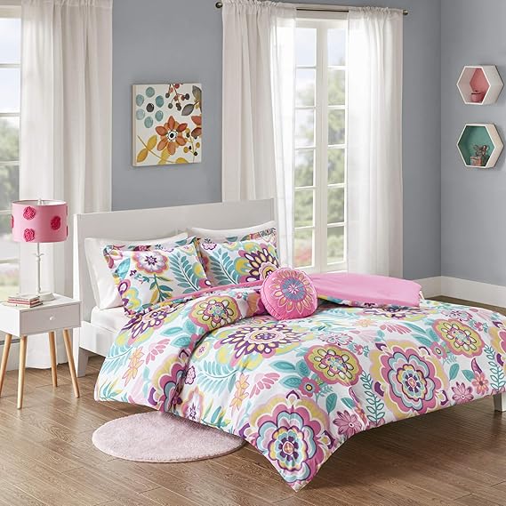 Mi Zone Comforter Set, Vibrant Flowers Design All Season Teen Bedding