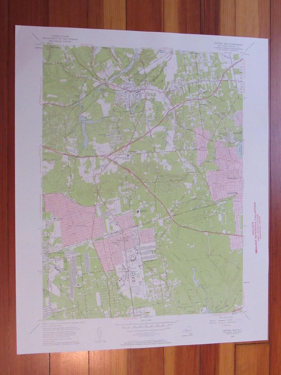 Amazon.com: Central Islip New York 1957 Original Vintage USGS Topo Map