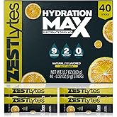 ZestLytes Salty Lemon Flavor Sugar Free Electrolyte Hydration Packets, 40 Sticks Electrolyte Powder Drink Mix, Liquid Daily IV Flavors | 9 Vitamins & Nutrients | 2 Hydration Factors