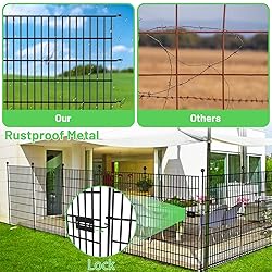 5 Panels with Lock No Dig Garden Fence for Yard