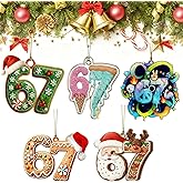 5 Pcs 67 Christmas Ornaments,67 Funny Holiday Keepsake,Six Seven Ornament,Santa Number Hanging Tree Decor, Gifts for Holiday