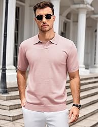 COOFANDY Mens Golf Shirts Short Sleeve Knit