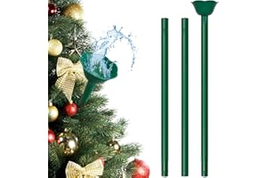 Joewuzun 46" Christmas Tree Watering Funnel with Hose of Stainless Steel Long Xmas Tree Water Funnel, Auto Christmas Tree Waterer for Indoor Outdoor Plants Silicone-Headed, 3-Section Adjustable
