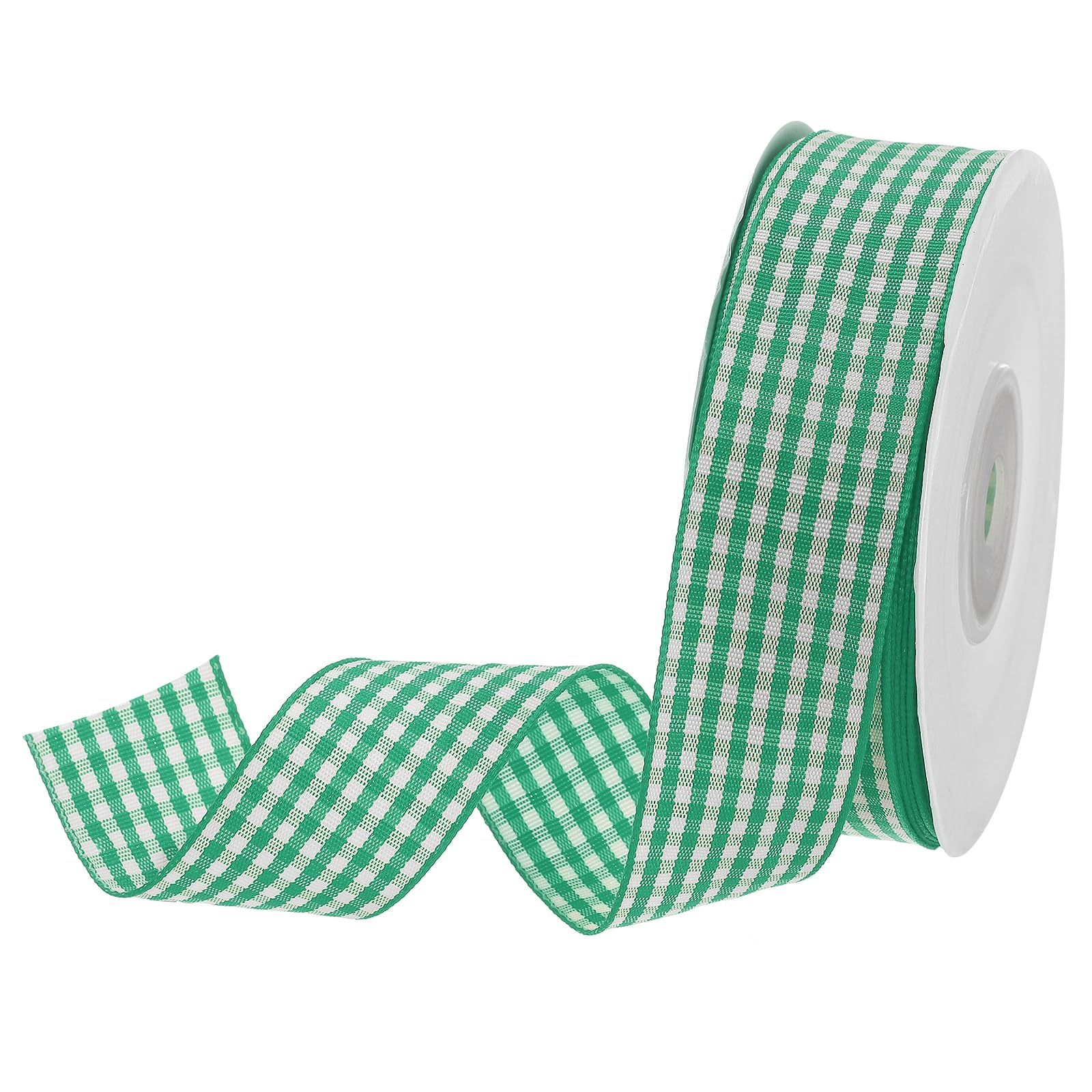 DMiotech 1 Inch 25 Yards Gingham Ribbon, Checkered Ribbon Plaid Ribbon for Gift Wrapping Decoration Art Craft DIY, Dark Green
