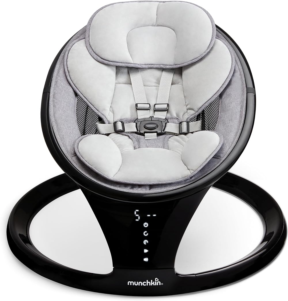 Munchkin Electric Baby Swing Bluetooth Enabled Rocking Chair Black