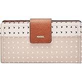 Fossil Women's Logan Leather Wallet RFID Blocking Tab Clutch