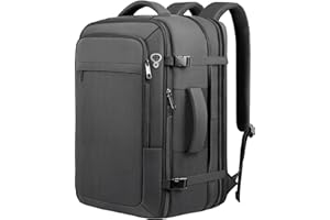 Sirmaeed Carry on Backpack, 50L Expanable Travel backpack,TSA Airplane Approved, Daypack Weekender Bag Fits 17 Inch Laptop, Travel Gifts for Men, Black