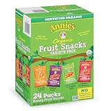 Annie's Organic Bunny Fruit Snacks, Variety Pack, 24 Pouches, 0.8 oz Each