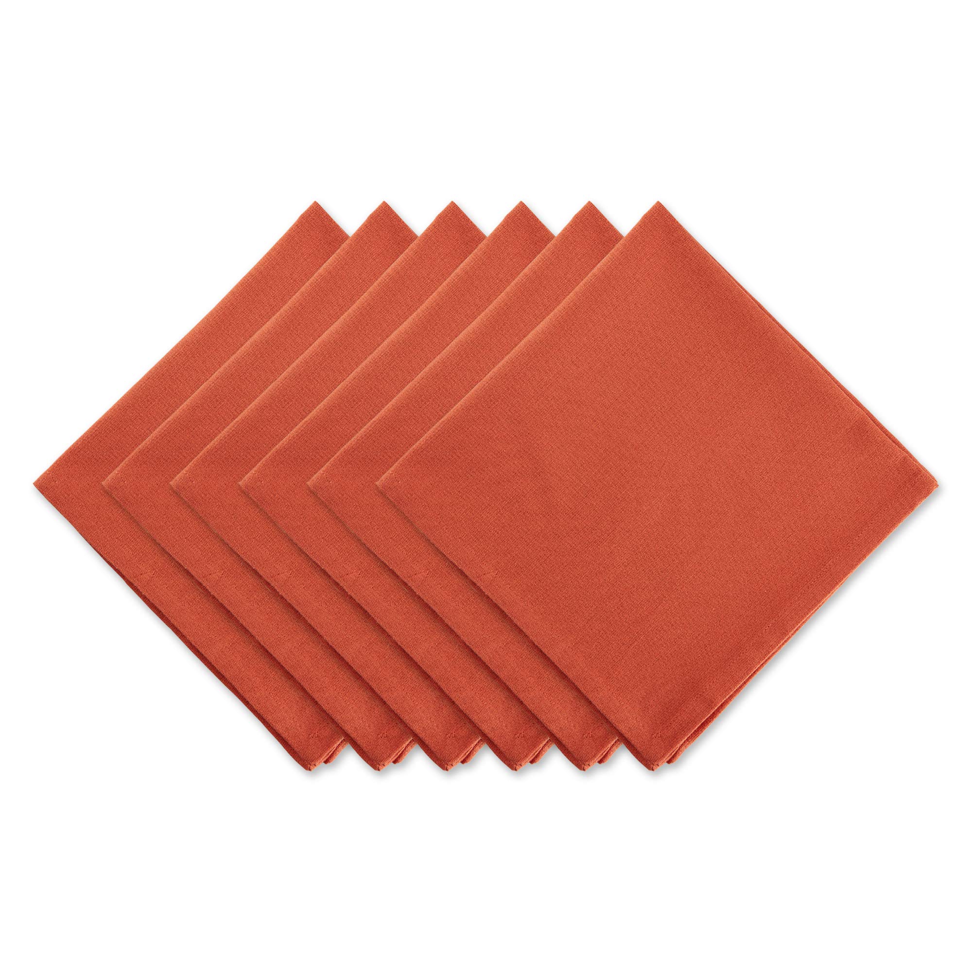 DII Collection, Cotton, Orange, 20" x 20" (Set of 6)
