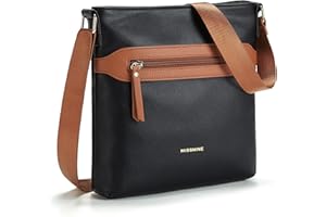 Missnine Crossbody Bags for Women Multi Pocket Purses Soft Leather Medium Shoulder Handbags with Adjustable Strap