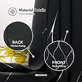 Deconovo Window Treatment Eyelet Room Darkening Curtains 2 Panels 46x90 Black view 3