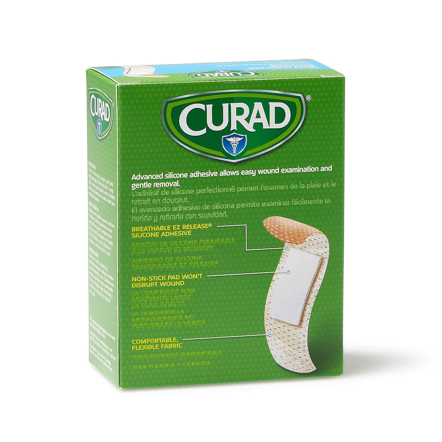 CURAD Truly Ouchless Silicone Adhesive Bandages, Fabric Bandages, For Delicate Sensitive Skin, 3/4"X3" (50 Count): Industrial & Scientific