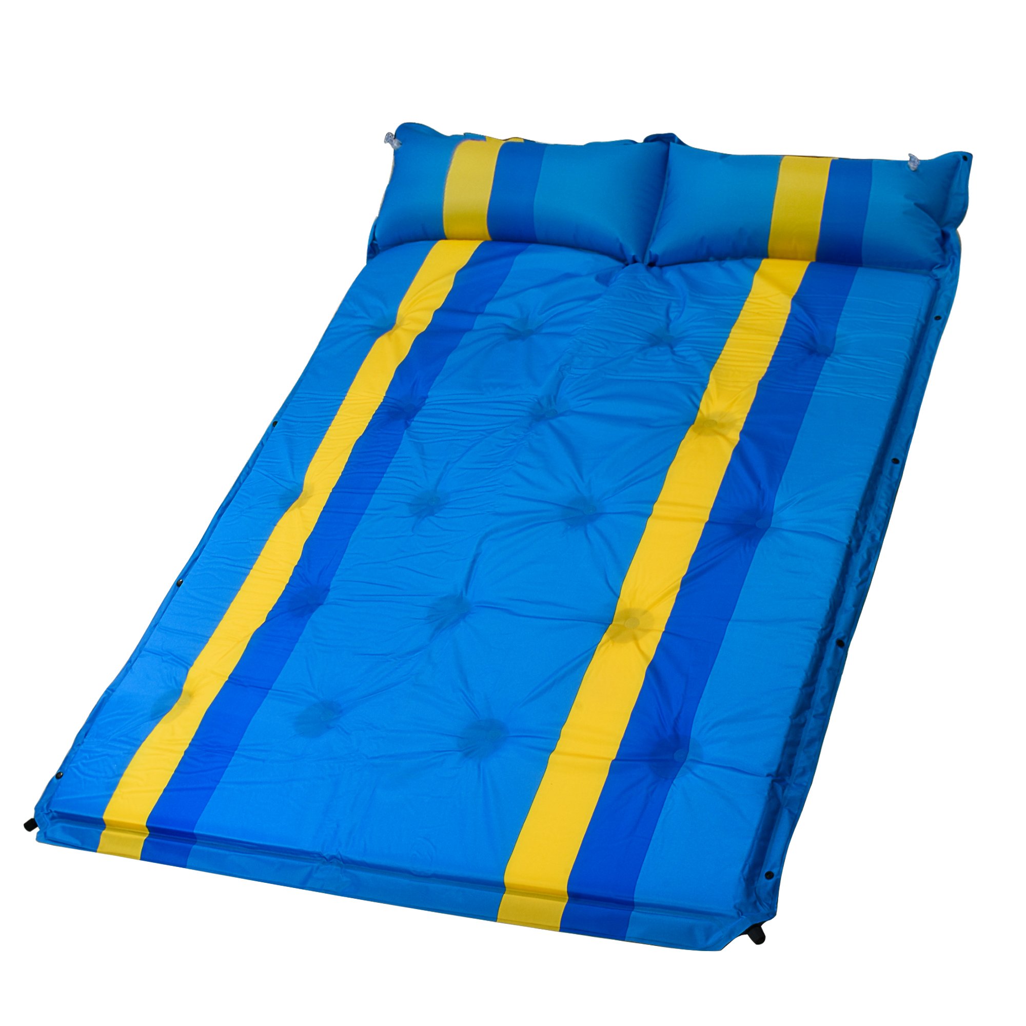 Pantan Double Self-Inflating Air Sleeping Pad, Outdoor Convenient Waterproof Splicing Sleeping Mat with Inflatable Pillow for Camping and Hiking