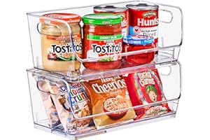 Sorbus Stackable Storage Bins Open Front, Clear Stackable Storage Bins, Pantry Bins for Storage and Organization, Acrylic Sta