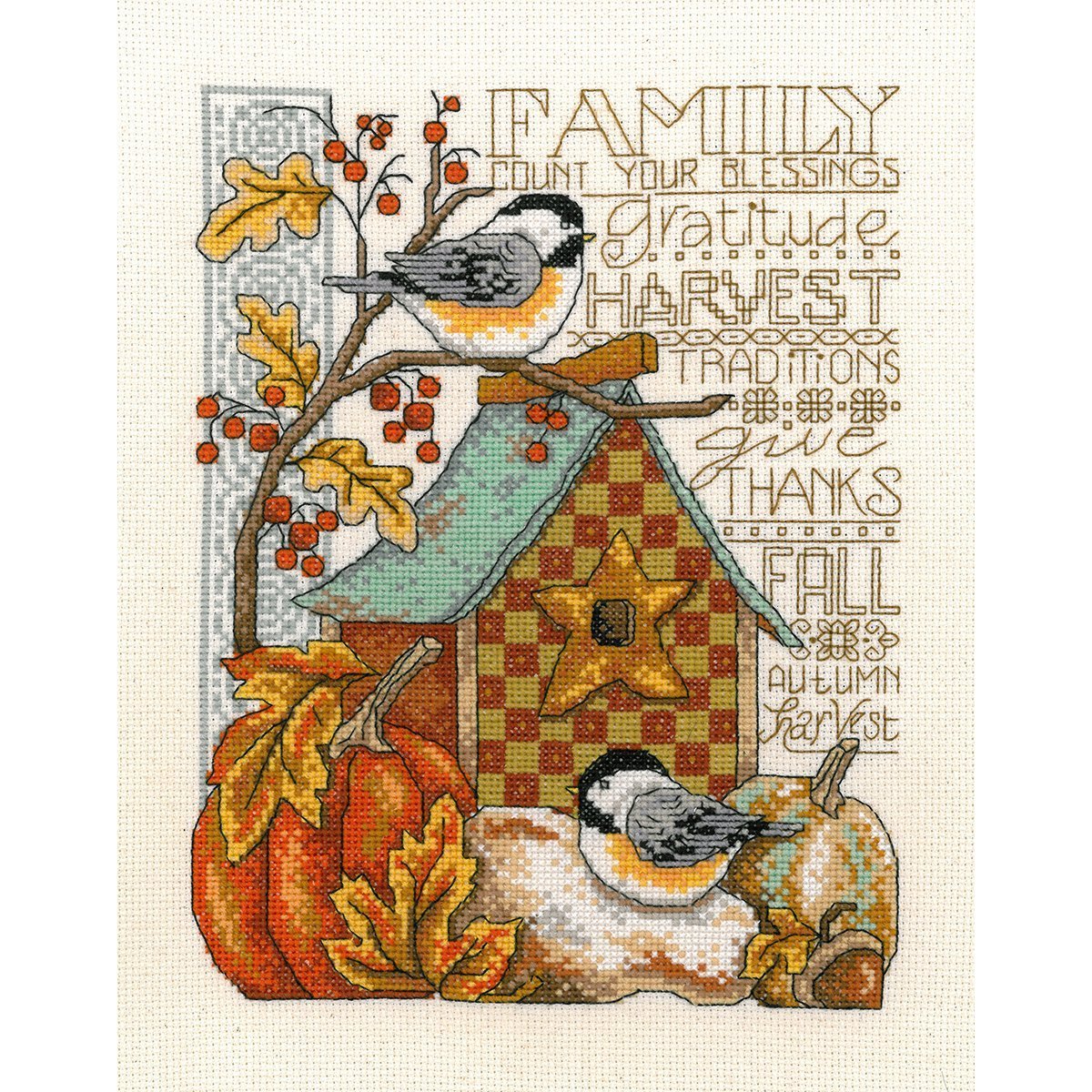M & R TechnologiesFamily Blessing Cross Stitch Kit 8 X 10-inch 14 Count, Acrylic, Multicolour, 2.54x22.86x30.48 cm