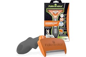 FURminator Undercoat deShedding Tool for Medium Short Hair Dogs 9-23 kg, Orange with grey