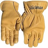 Slickman 1006 Leather Work Gloves, Premium Elk Skin, Tan