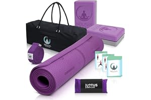 NOLAVA DESIGNS NOLAVA Yoga Mats & Complete Sets - TPE, Non-Slip, Eco-Friendly - Includes Mat, Blocks, Strap, & More (6pc or 7pc Sets) - For Pilates, Yoga & Fitness