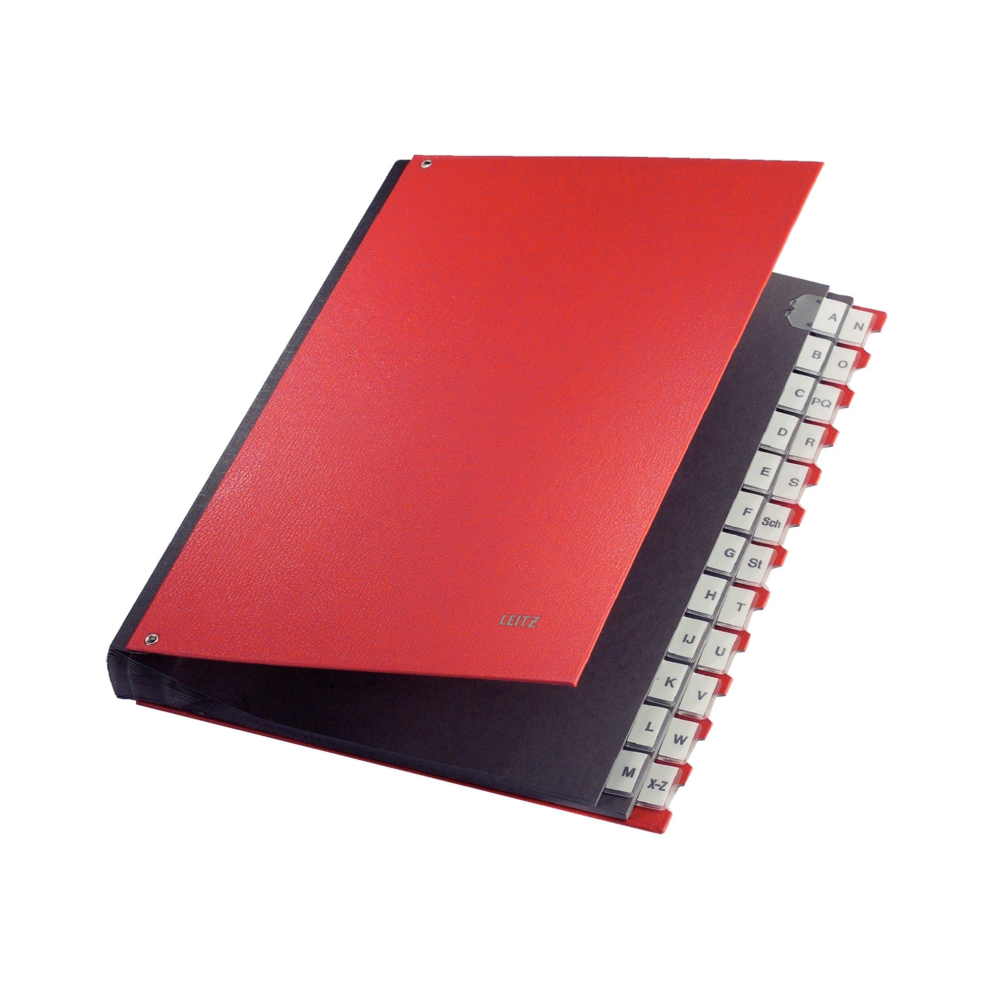 Leitz 59240025 Pultordner A-Z, 24 Fächer, PP, rot