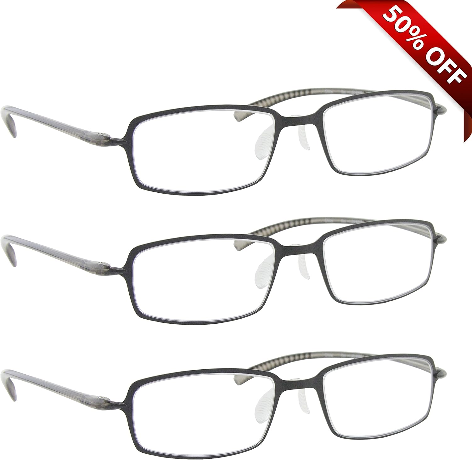 Reading Glasses Best 3 Pack Gray for Men and Women Have a