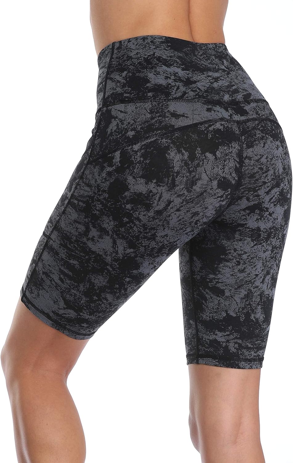 Oalka Women's Short Yoga Side Pockets High Waist Workout Running Shorts: Clothing