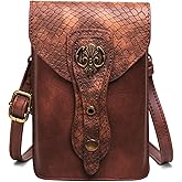 Medieval Leather Belt Pouch – Versatile Renaissance Bag for Ren Faire, Crossbody Cell Phone Holder, and Fairy Accessories - Brown Viking