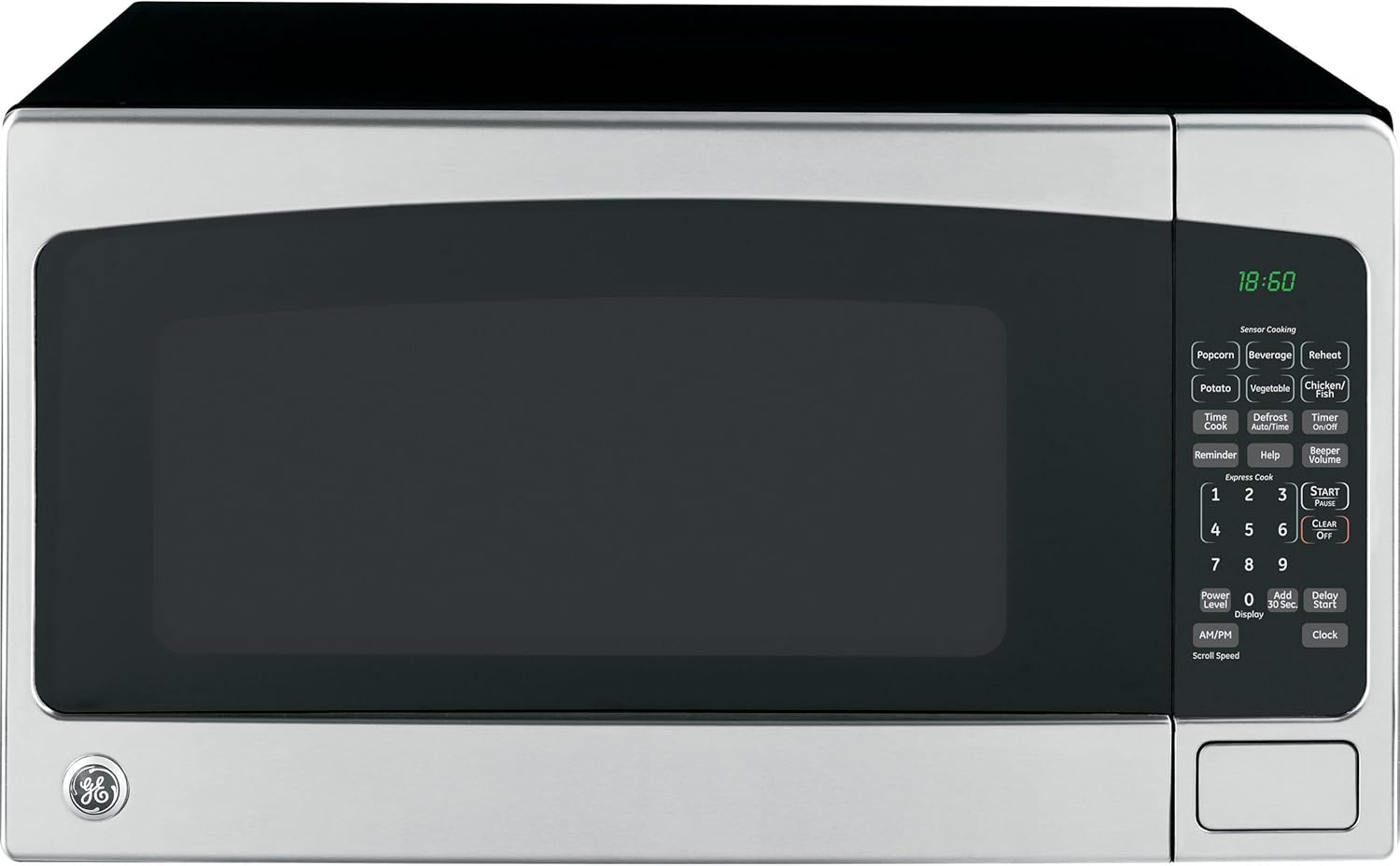 GE 2.0 Cubic Foot Countertop Microwave Oven, Silver