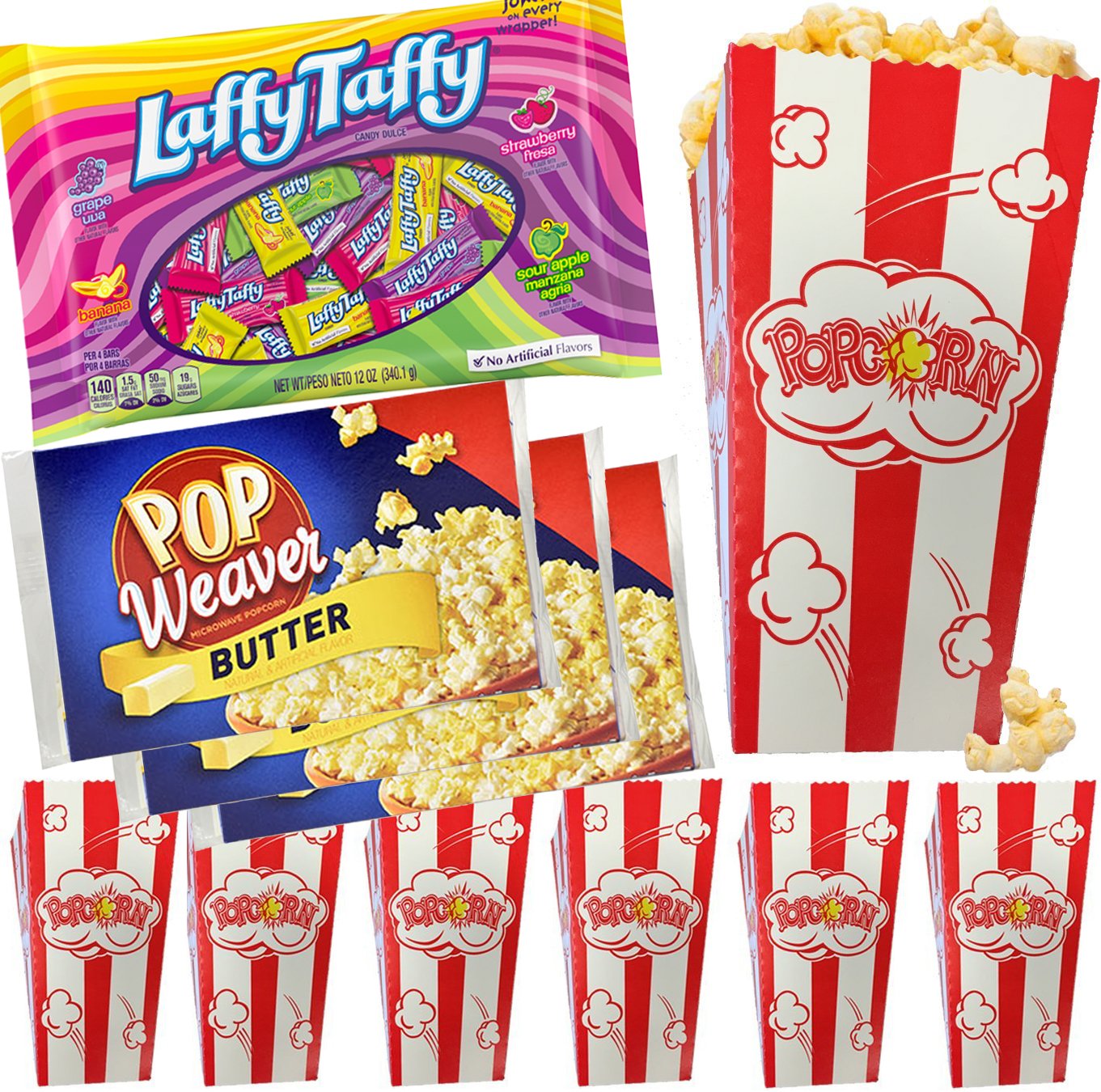 Popcorn Candy & Fun Family Party Pack 6 Small Movie Theater carnival