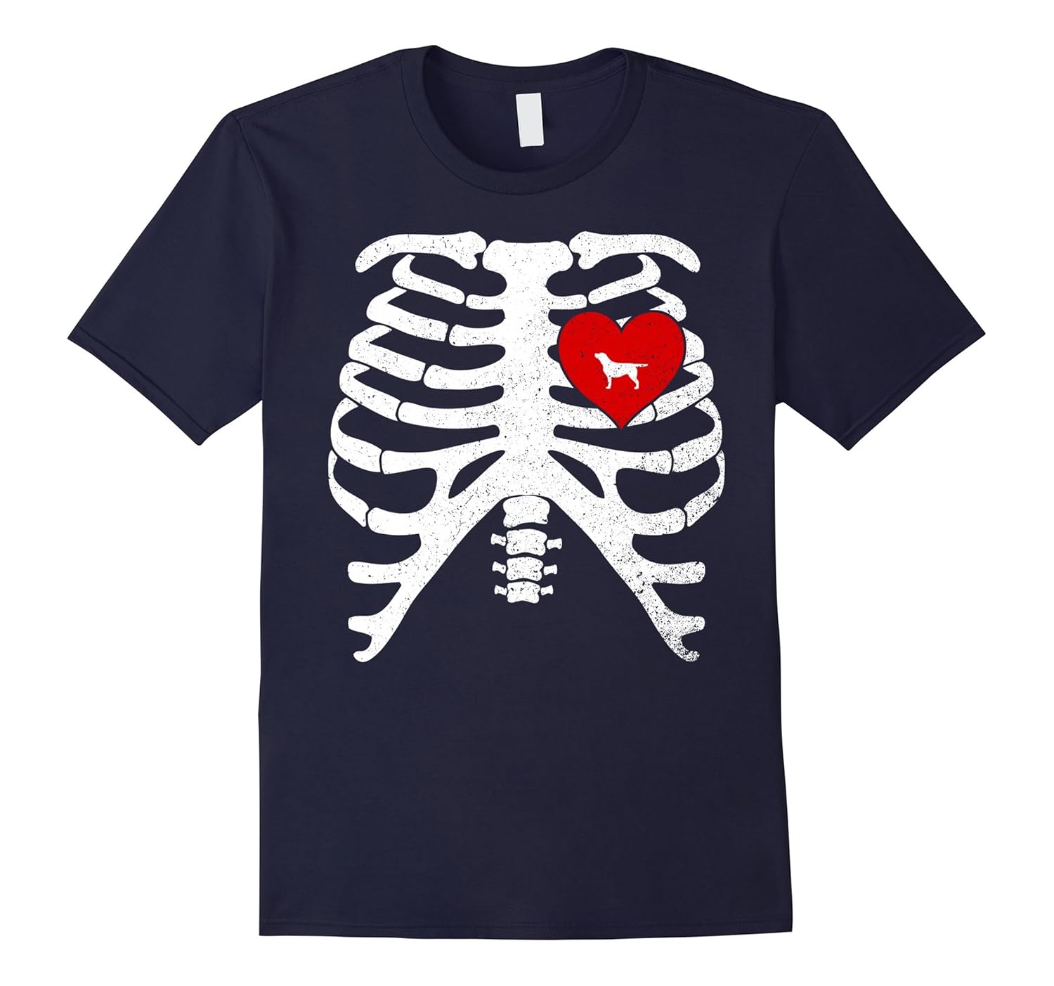 Skeleton Rib Cage Costume Halloween T-Shirt YELLOW LABRADOR-ANZ