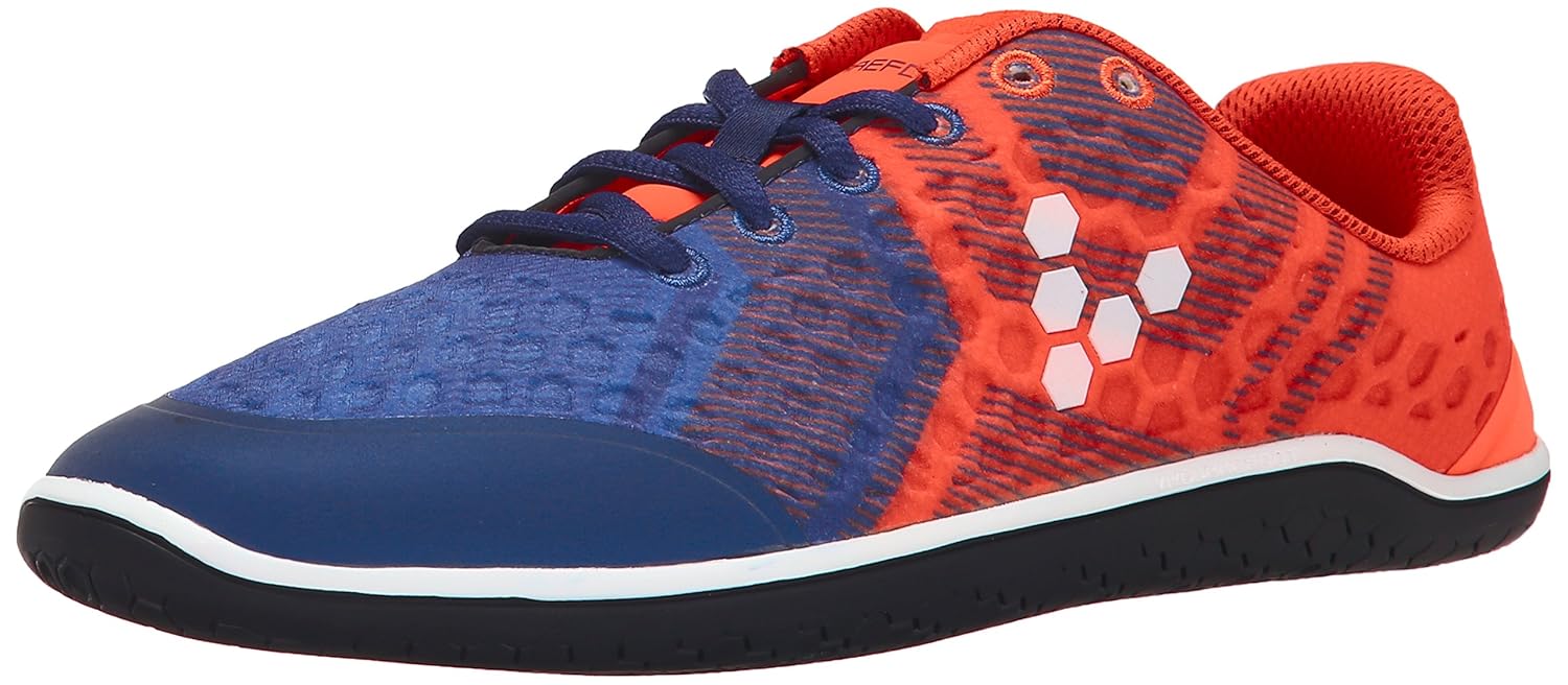 VivoBarefoot Women's Stealth 2 WP Waterproof Walk Shoe, Orange/Navy, 39
