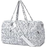 Gym Bag for Women, Cute Duffle Bag, Quilted Duffle Bag for Travel, Floral Duffle Bags, Weekend Bag with Zipper Pocket Dance Bag Organizer