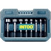 INTOO Hex Shank Forstner Bit Set 8pcs Multi Sided Shank Wood Drill bit Set