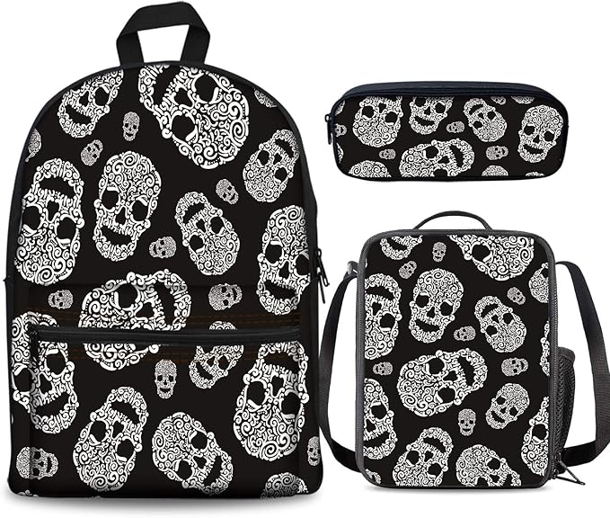 black skull luggage