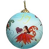 Blown Glass Christmas Ornament | Angels and Fairies | Hand Painted Inside | Original Art | Includes Gift Box