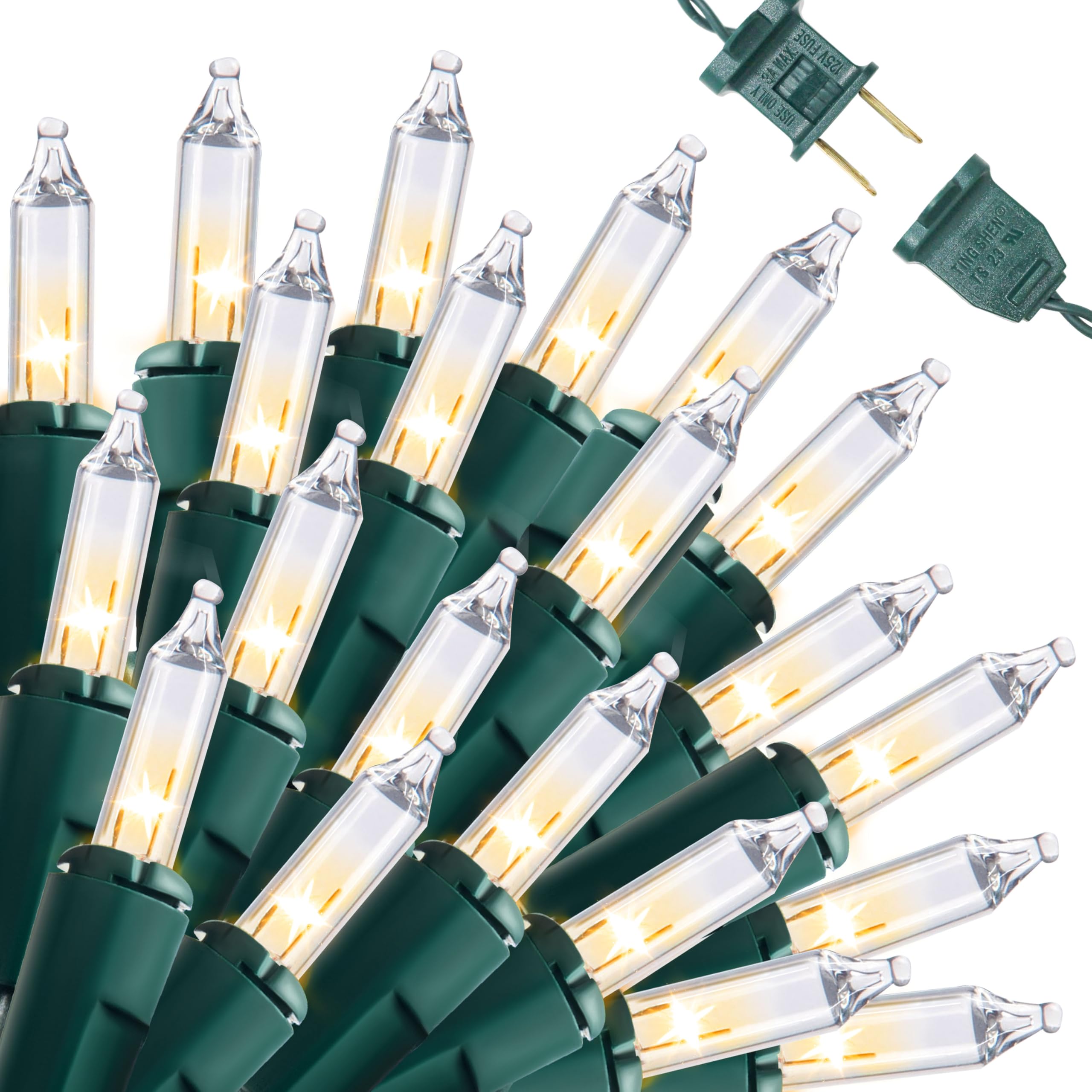 Photo 1 of ***PARTS ONLY*** ***NONFUNCTIONAL*** Joiedomi Clear Christmas String Lights Indoor,200(2x100) Mini White Fairy Light,42.8 FT Lighting Decor for Patio Dorm Classroom Bedroom Holiday Wedding Party Garland Birthday Festival,Green Wire