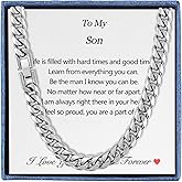 Mens Cuban Link Chain Necklace, Silver Stainless Steel Chain 8MM Hip Hop Granduation Birthday Christmas Anniversary Birthday Jewelry for Dad Son Brother Boyfriend Husband