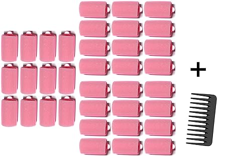 Multipack Schlafwickler 32 mm - Schaumstoffwickler 3 x 12 Stck. + Lockenkamm (von deutschem Friseurbedarf-Fachhändler!)