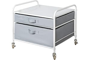 DORMCO The Fridge Stand Supreme - Drawer Organization - White Frame with Light Gray Drawers